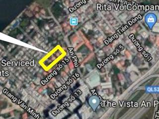 Khuôn đất siêu vị trí  6 biệt thự đơn lập đường số 15, an phú quận 2, dt 3295m2, giá ~160 triệu/m2