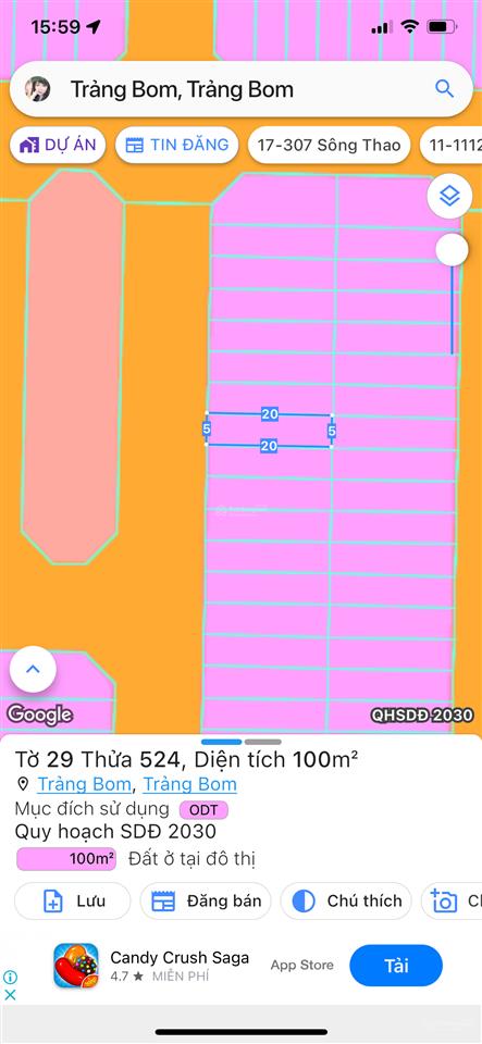 Bán 2 lô liền kề đối diện công viên khu đô thị bàu xéo giá 1.850 tỷ/lô