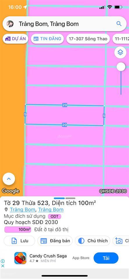 Bán 2 lô liền kề đối diện công viên khu đô thị bàu xéo giá 1.850 tỷ/lô
