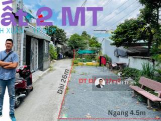Lô đất góc 2 mặt hẻm  gần đường số 08, linh xuân tp hcm. dt 4.5m x 26m