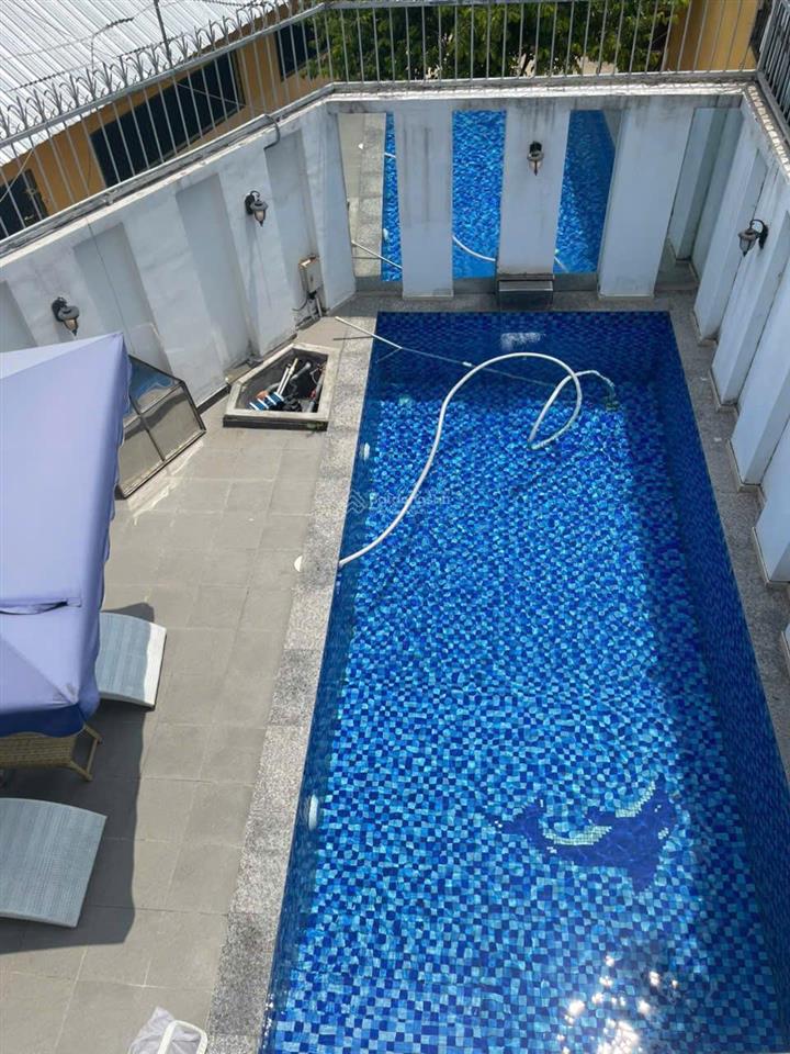 Chỉ 38 tỷ. nhà mặt tiền. kế xuân thủy, cụm nguyễn bá huân. dt(7.5x25m). 4 tầng + hồ bơi.