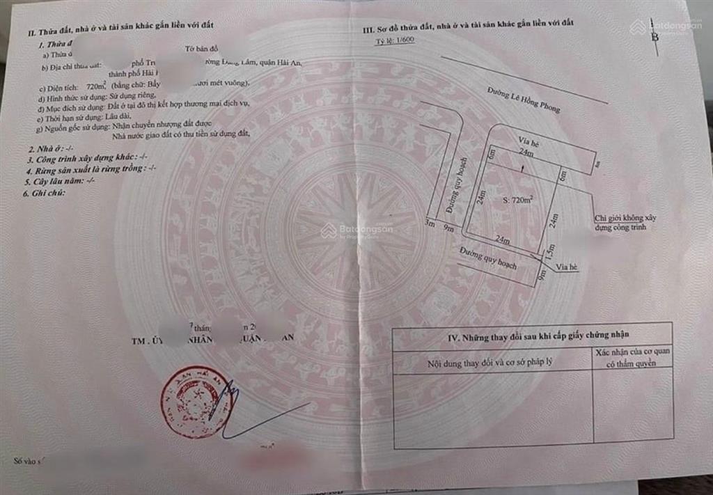 Bán lô góc đẹp nhất mặt đường lê hồng phong xây cao tầng