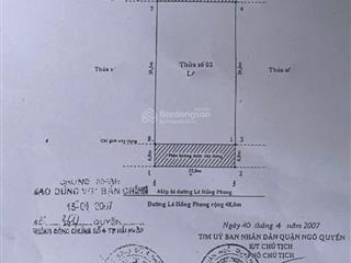 Bán lô đất 1100m2 mặt đường đường lê hồng phong, 160 tỷ ngô quyền  hải phòng