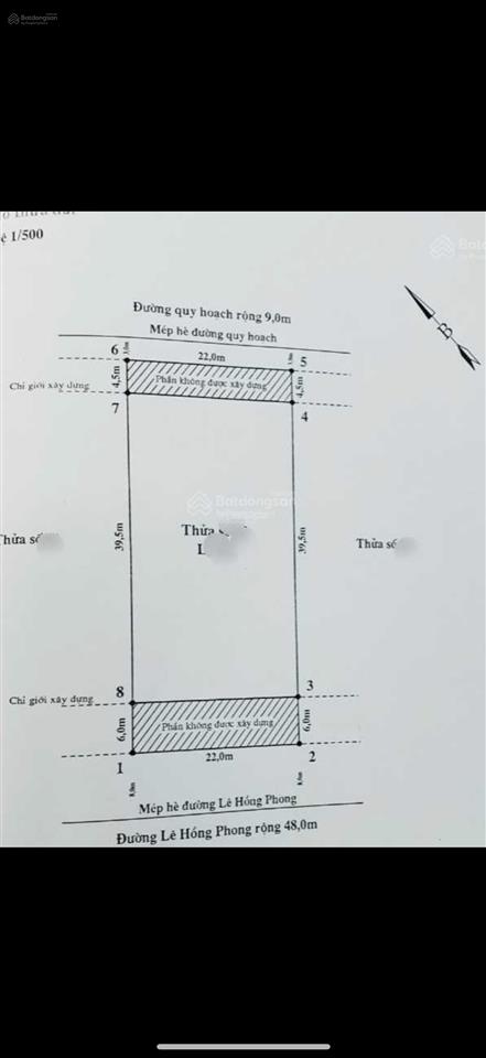 Bán 1100m2 đất mặt đường đường lê hồng phong giá chỉ 160 tỷ ngô quyền hải phòng