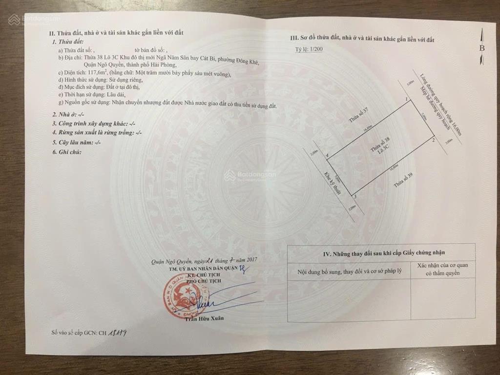 Bán 119m đất lô 3c đường lê hồng phong quận ngô quyền đường rộng 25m