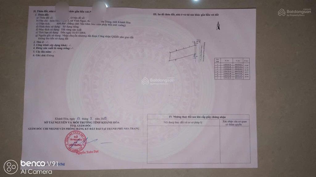 Phường tây nha trangsổ 609m2 ngang 15m đường thông 10m cách biển 3km