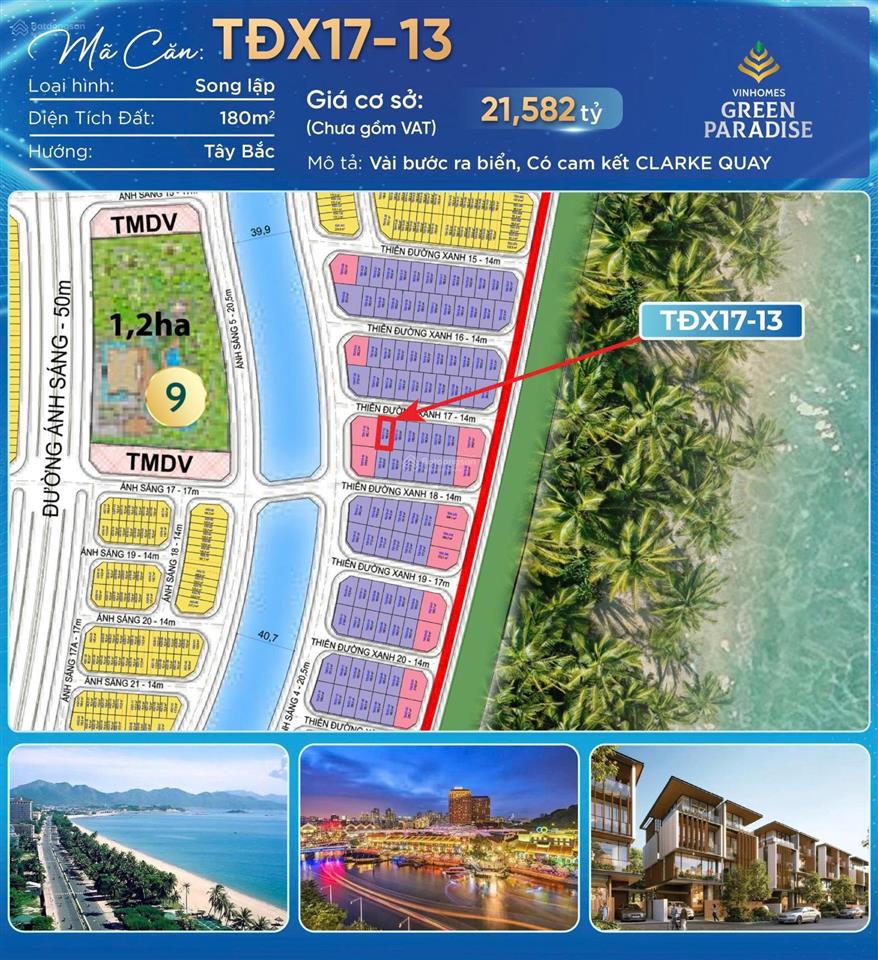 Biệt thự song lập hiếm hoi mặt biển dự án vinhomes cần giờ