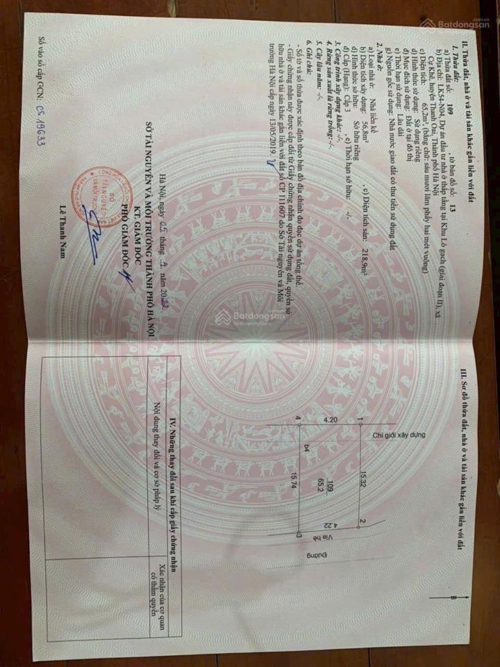 Bán bt 4pn, 4wc, 65.2m2 tại xã cự khê, huyện thanh oai, hà nội, giá thỏa thuận