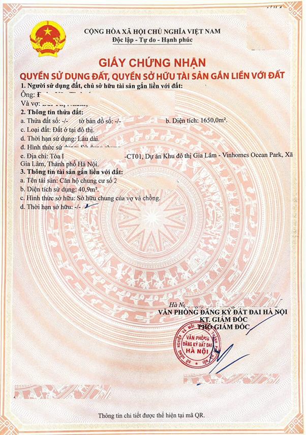 Hàng hiếm ocean park  zenpark toà r103 1pn, 41m2 đầy đủ đồ tháng 1/2026