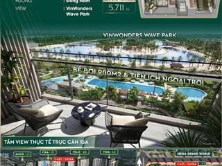 Bán căn 2pn rộng 72m2, ban công đông nam, view trực diện bể bơi, hồ tạo sóng ocp2.  0907 351 ***