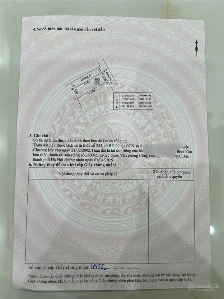 Bán đất tại thị trấn chúc sơn, 2,65 tỷ, 52,9m2