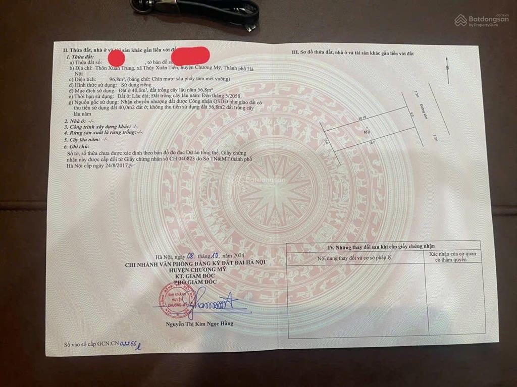 Bán đất ở xã thuỷ xuân tiên, chương mỹ, hà nội, 2,15 tỷ, 96,8 m2 đẹp xuất sắc