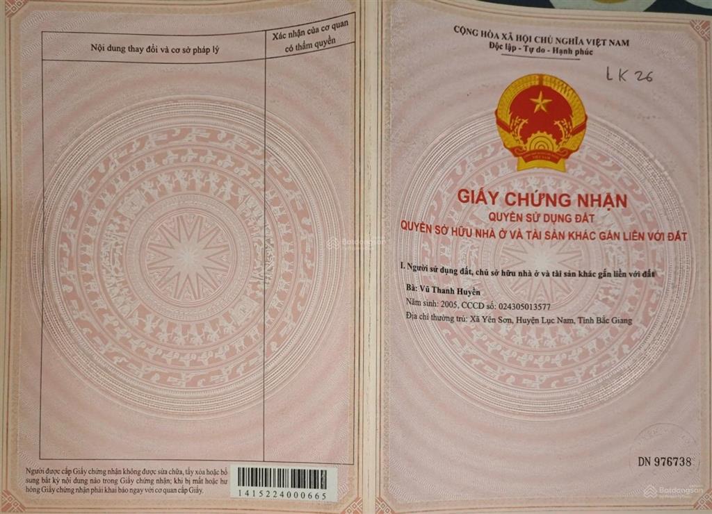 Chính chủ cần tiền nên bán gấp lô đất tại tt quất lâm với giá 1 tỷ, rẻ nhất thị trấn. full thổ cư