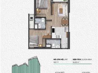 Căn hộ 2pn, diện tích 57m2 dự án fpt plaza3 đà nẵng, rẻ nhất toà với giá bán chỉ 2,570.000.000 tỷ