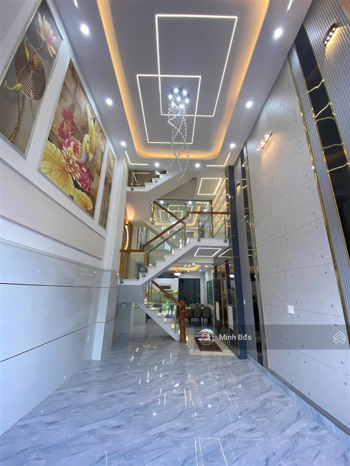 Nhà mới 4,5 tấm, 4x14m đường nhựa 8m thông thoáng đồng bộ cao cấp khu tái định cư