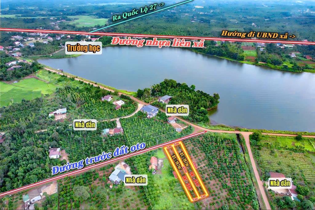 Lô đất đẹp gần hồ giá siêu mềm tại xã eaning, đắk lắk 5x40 60 thổ cư