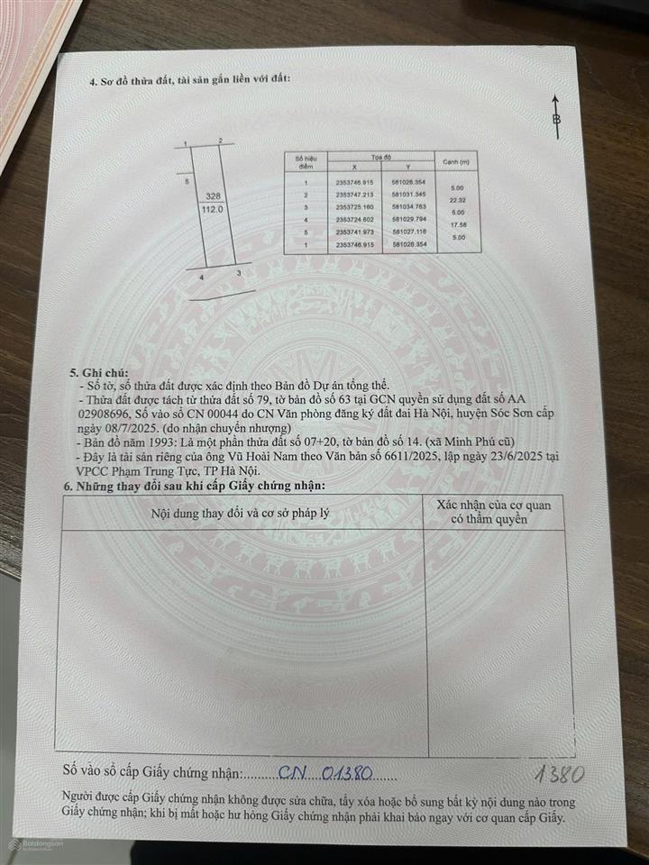 Nhà cos việc cần bán nhanh trong tuần lô đất đẹp 112m2 tại phú thịnh minh phú sóc sơn