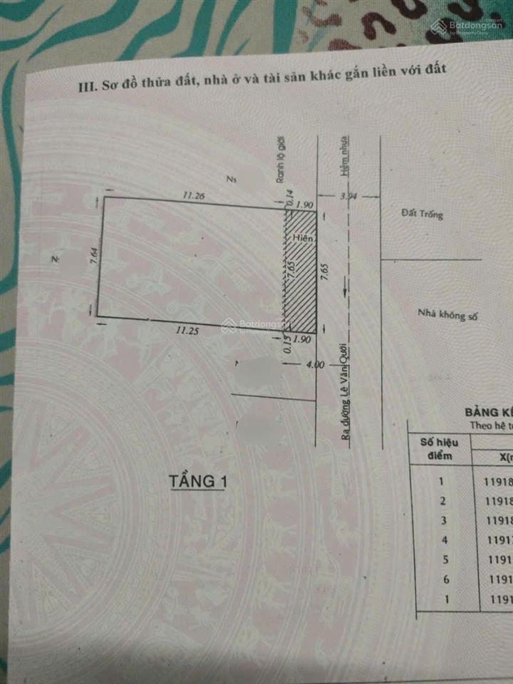 Lô đất đẹp hiếm 86m2 lê văn quới ngay ngã tư bốn xã chỉ 6 tỷ còn bớt lộc