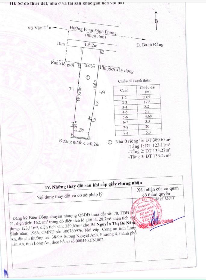 Bán gấp nhà 3 lầu mặt tiền khu dân cư trung tâm tp.tân an gần công viên