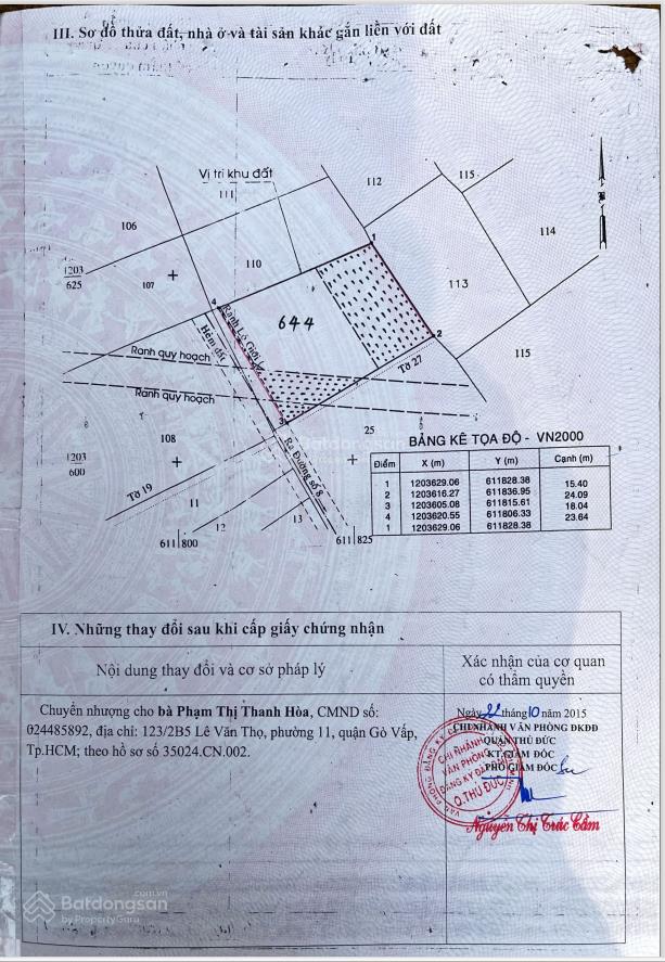 Bán gấp đất hẻm xe hơi gần khu làng đại học, cách quốc lộ 1k hơn 500m