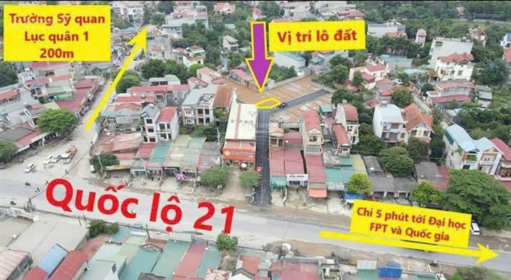 Chỉ 26tr/m2 sở hữu ngay lô đất 100m2 tại hoà lạc gần khu đhqg và fpt. giá rẻ nhất hoà lạc