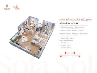 Tôi bán gấp 2 ch 2pn 55m 3.6 tỷ , căn 2pn 64m 4.2 tỷ sola park kđt vinhomes smart city