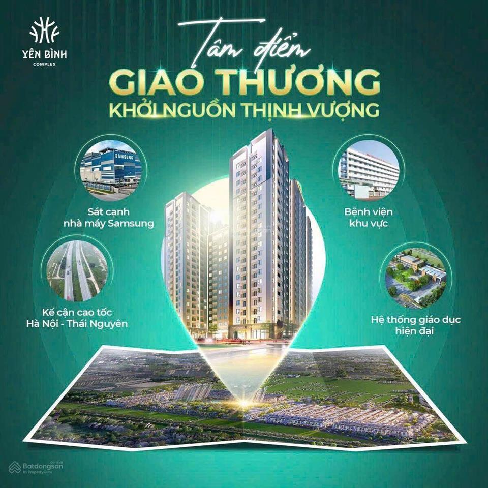 Nhận booking căn hộ chung cư tại kđt yên bình thái nguyên, từ 24 triệu / m2, 70 m2