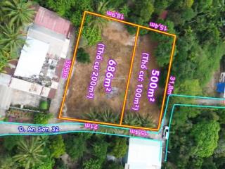 Bán đất vườn tại đường an sơn 32, xã an sơn, thuận an, bình dương, 2,5 tỷ, 500m2, đầu tư xây vườn.