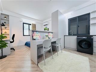Studio vách ngăn bếp 28m2 thang máy, máy giặt riêng gần dh văn lang nơ trang long quận bình thạnh