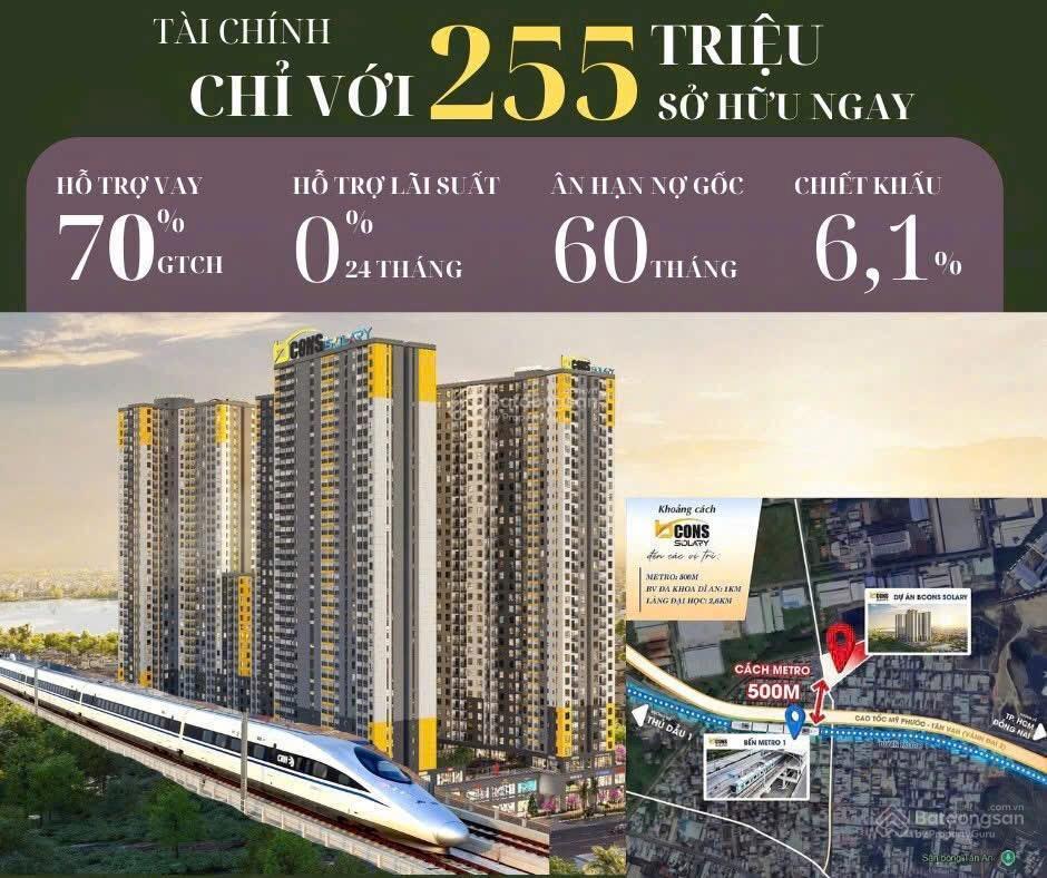 Bcons solary, liền kề metro, 3 tầng tttm ngay dưới nhà căn 2pn chỉ từ 1,5 tỷ