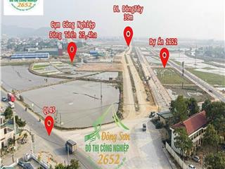 Chính chủ cần bán đất băng 2 mặt đường 39m mb2652 đông sơn, thanh hoá lk1.31