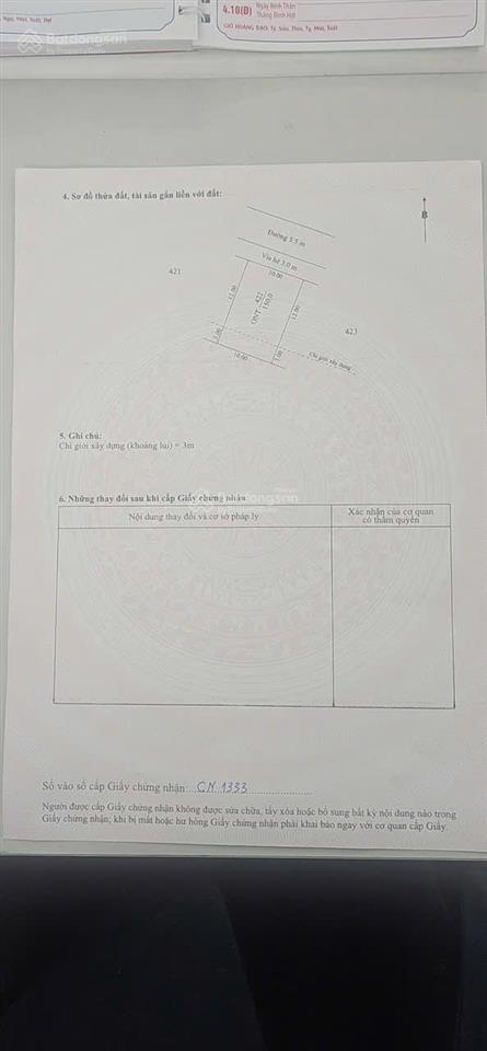 Đấu giá đào dương  ân thi  hưng yên (nay là xã phạm ngũ lão  tỉnh hưng yên) lô áp góc