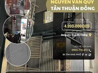 Bán nhà riêng 3pn, 2wc, 50.5m2, giá ưu đãi 4,2 tỷ tại nguyễn văn quỳ, q7, hcm