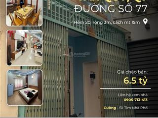 Nhà riêng đường số 77, tân quy, 3 tầng, hẻm 3m, 49m2, 3pn, an ninh.
