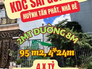 Khu sài gòn mới, huỳnh tấn phát đường 8m 95m2, shr full thổ cư  khu dân cư cao cấp phân lô