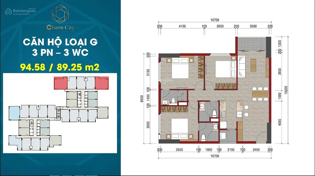 Gh căn 3pn giá tốt nhất charm city tháng 01/2026 vào ở ngay sẵn sổ hồng