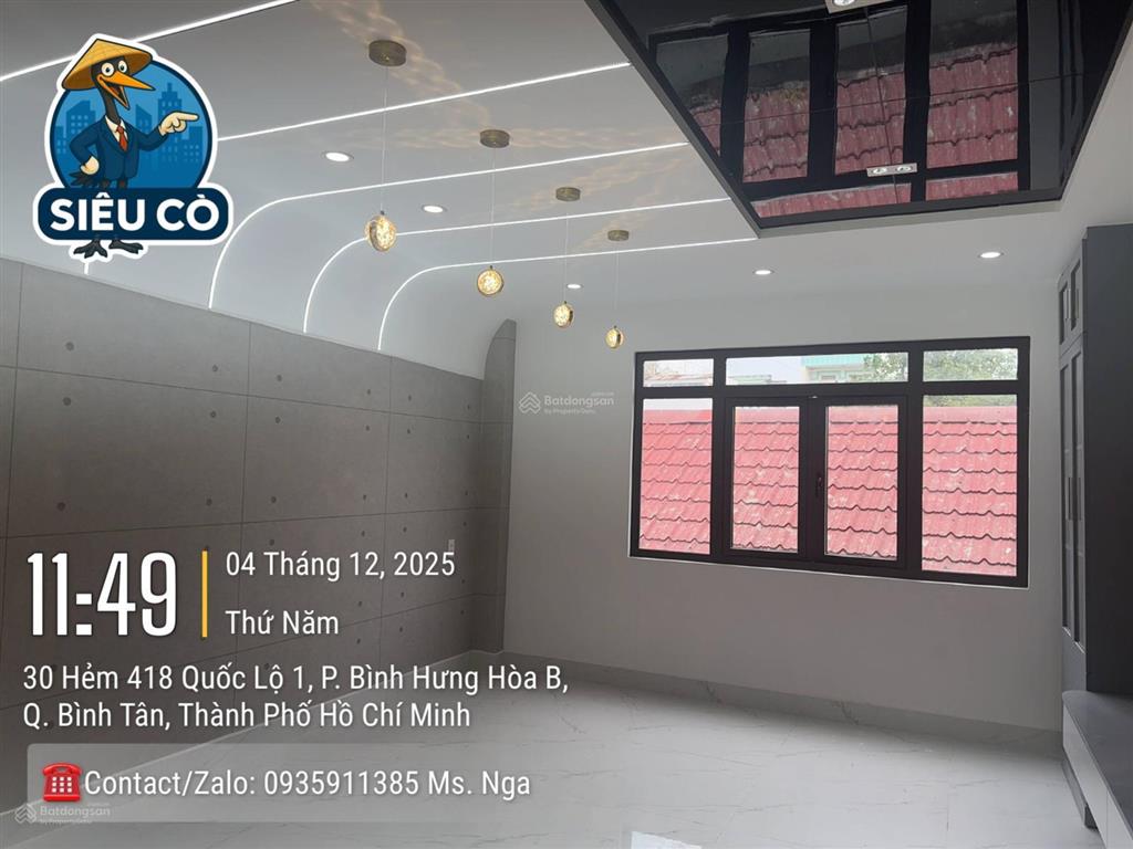 Bình tân nhà 4 tầng 52m2 shr hoàn công đủ 4pn 4wc hẻm xe hơi giá 6,6tỷ