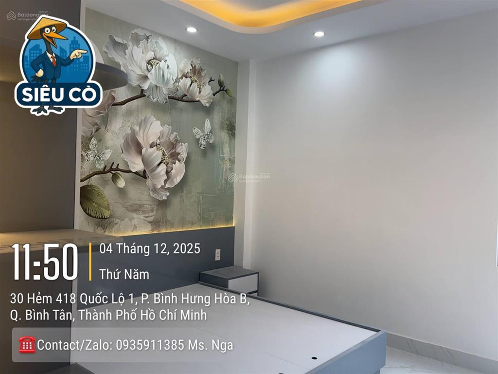 Bình tân nhà 4 tầng 52m2 shr hoàn công đủ 4pn 4wc hẻm xe hơi giá 6,6tỷ