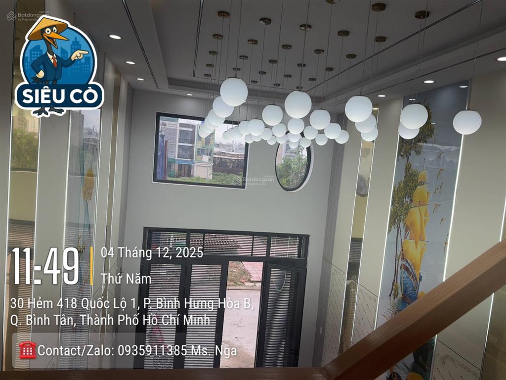 Bình tân nhà 4 tầng 52m2 shr hoàn công đủ 4pn 4wc hẻm xe hơi giá 6,6tỷ