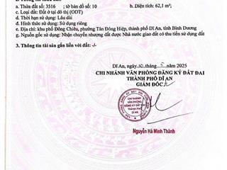Chính chủ bán lô đất giáp đường lê hồng phong phường tân đông hiệp, thành phố dĩ an. giá 2.620 tỷ