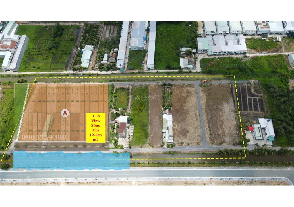 Bán 3 nền 5x38m full thổ view sông ngay tt. đức hoà, đối diện e. city tân đức, hỗ trợ trả góp 0%