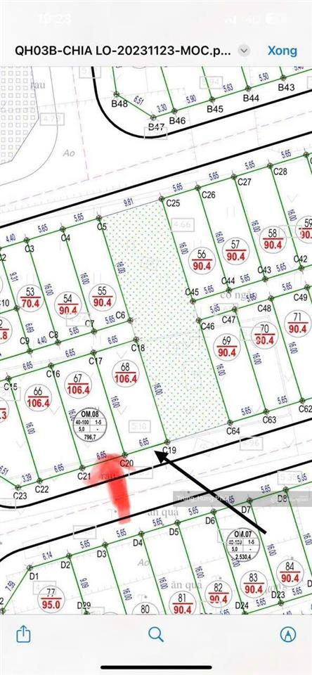 Bán đất tđc xâm động, thường tín, sát vành đai 4, trung tâm khu b olympic quốc tế, 106m2 giá đầu tư