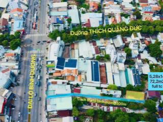 Lô đất ngang khủng 14m, dt 73m² (14 x 5.28m)  thổ cư 100%, cách ql13 chỉ 100m trung tâm phú cường