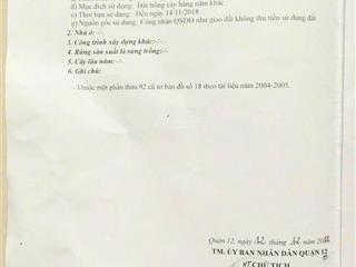 Bán đất 107,7m2 tại thạnh xuân, quận 12, hcm chỉ với 3,2 tỷ