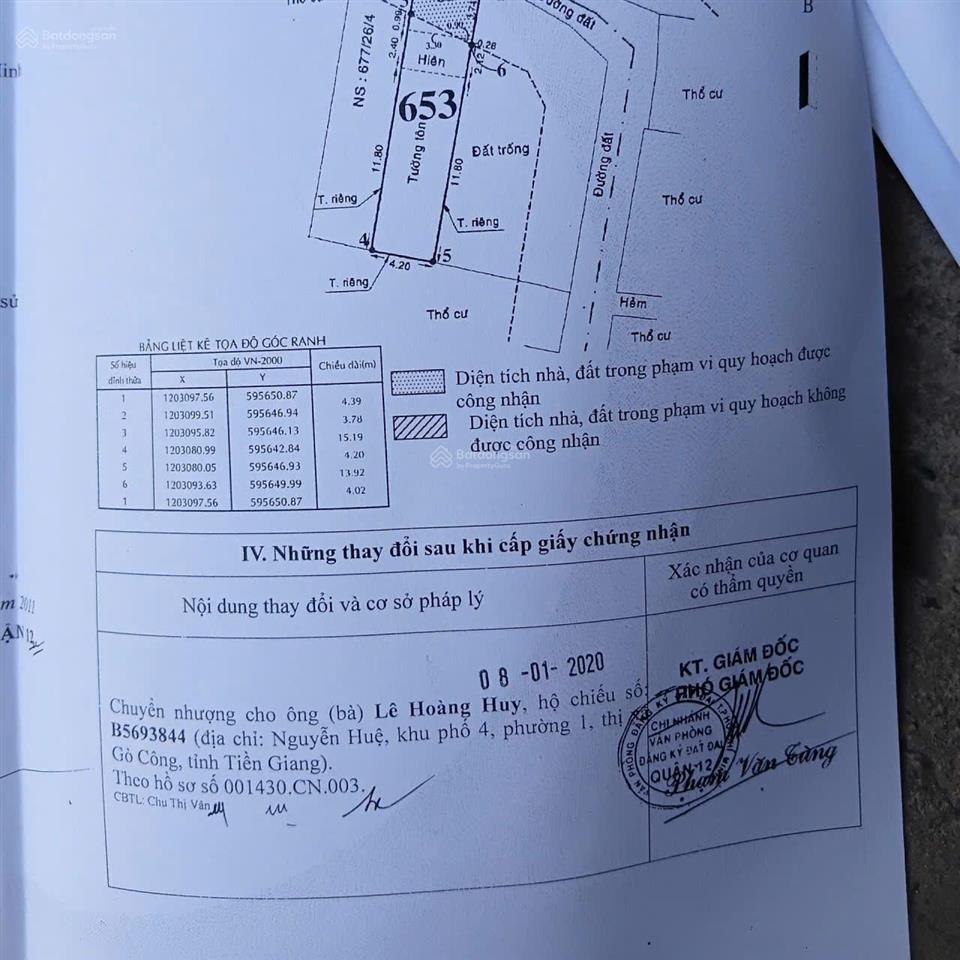 Chỉ 4.35 tỷ đất bán 1 / xẹc nguyễn ảnh thủ, đường thông nhiều hướng ra hiệp thành city