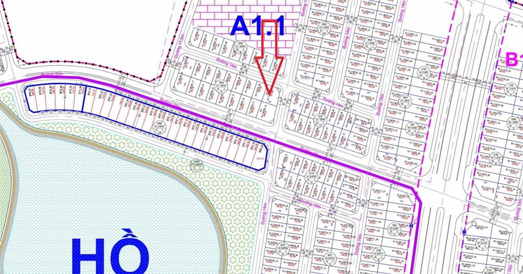 Bán lô góc biệt thự , gần hồ, khu a1.1 , vị trí kinh doanh tốt gần trung tâm thương mại