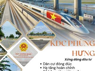 Bán đất kđt 5 sao phùng hưng sát sân bay long thành, chiết khấu 15%  hỗ trợ vay 70%  shr, 10tr/m2