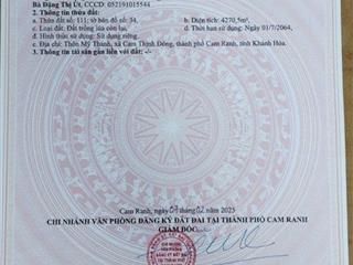 4270m2 đất lúa còn lại bám đường bê tông 4m Cam Thịnh Đông, Cam Ranh