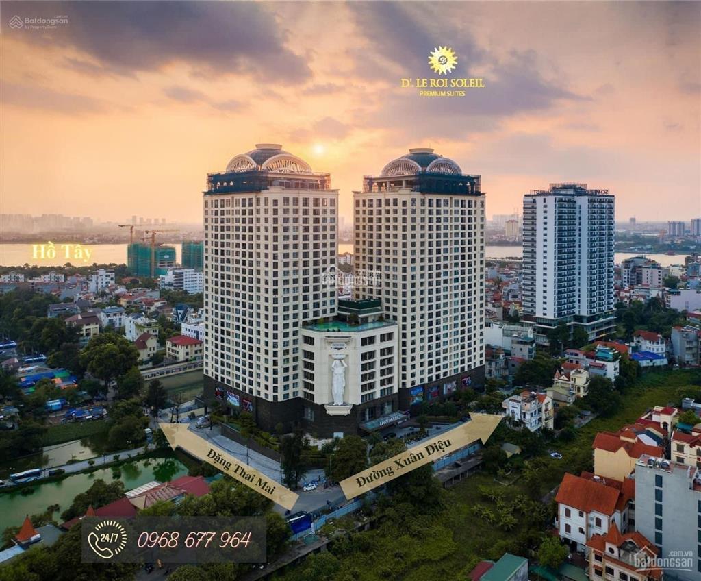 Bán căn hộ góc toà d'le roi soleil  59 xuân diệu. dt 146m2 tk 3pn 2wc, view hồ tây 21 tỷ bao phí