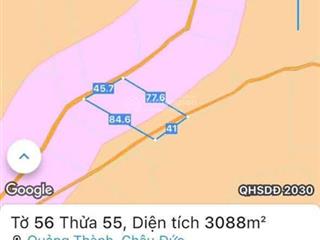 Bán 3000m2 đất vườn tại quảng thành châu đức, vũng tàu, giá 800tr/sào, đất full hồng, khu dân cư